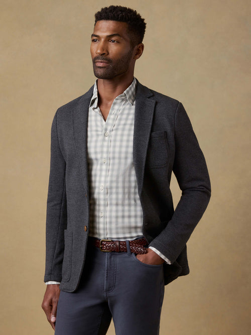 Inlet Knit Blazer - Black Sky Melange
