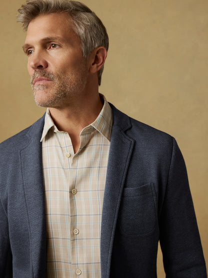 Inlet Knit Blazer - Deep Navy Melange