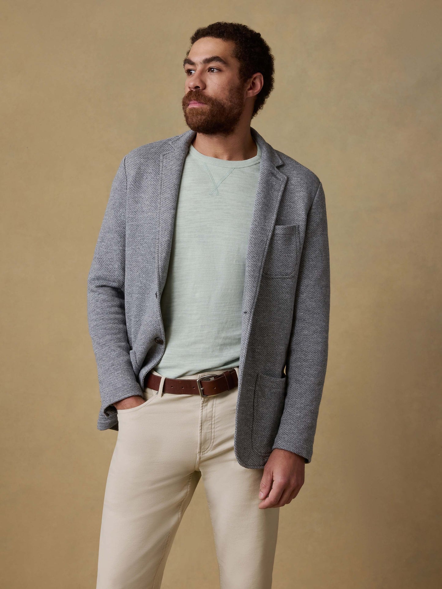 Inlet Knit Blazer (Tall) - Medium Grey Melange