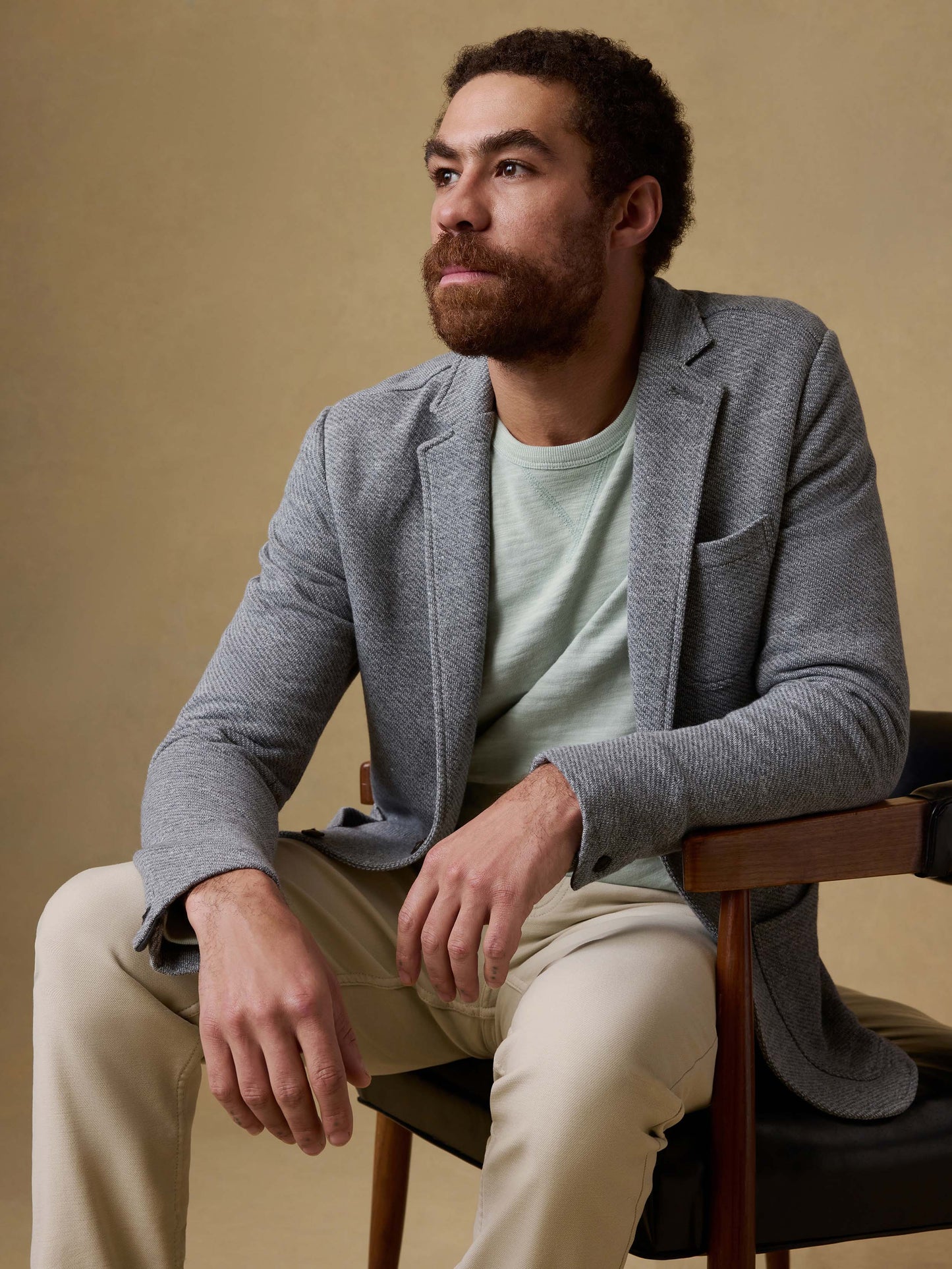 Inlet Knit Blazer - Medium Grey Melange