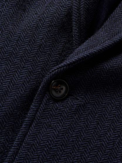 Inlet Knit Tweed Blazer - Navy Twilight Herringbone