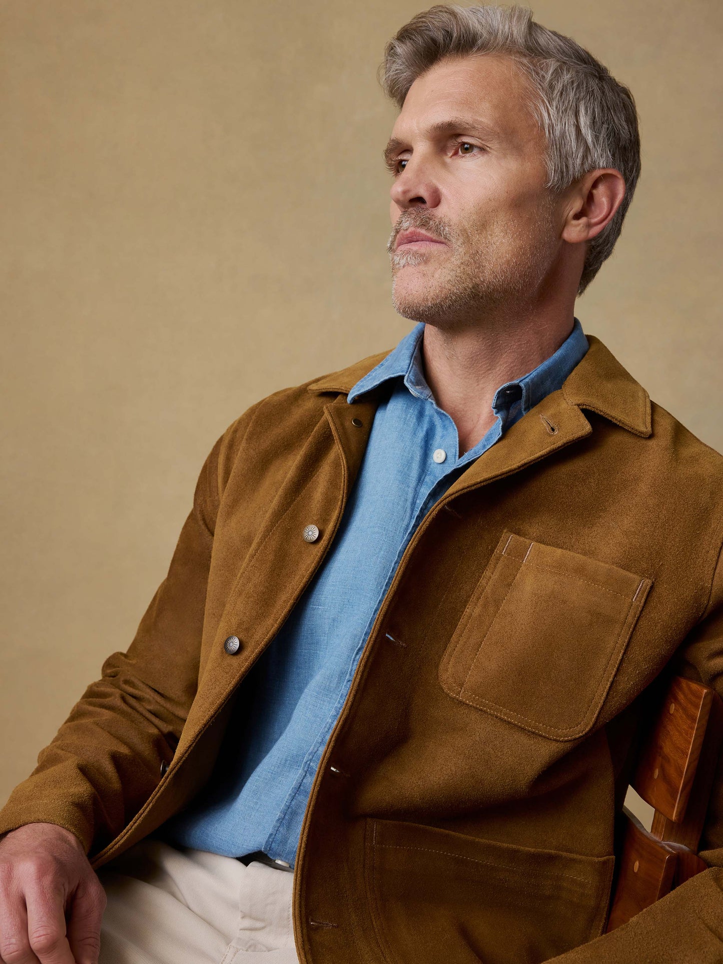 Suede Studio Jacket - Golden Chestnut