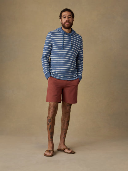 Sunwashed Organic Hoodie - Breaker Blue Breton Stripe