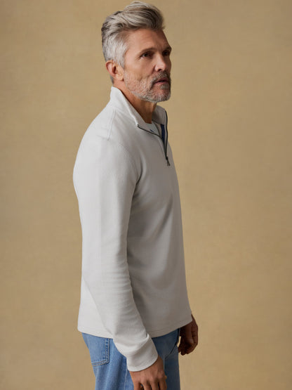 Highland Knit Quarter Zip - Ice Grey