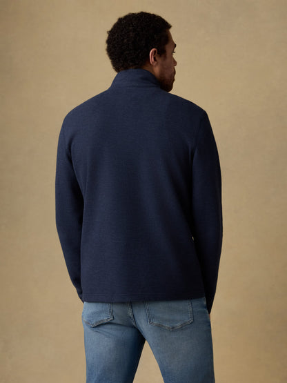 Highland Knit Quarter Zip - Navy Ridge Melange