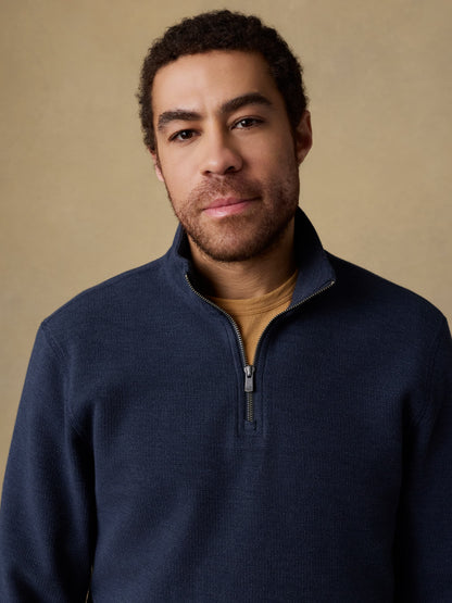 Highland Knit Quarter Zip - Navy Ridge Melange