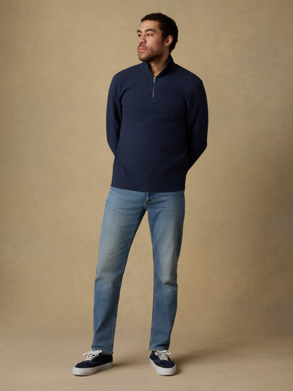 Highland Knit Quarter Zip - Navy Ridge Melange
