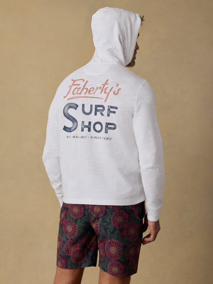 Surf Shop Sunwashed Organic Hoodie - White