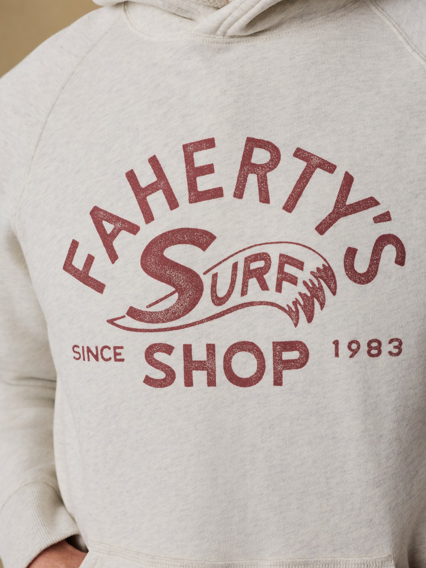 Surf Shop High Standard Fleece Hoodie - Antique Ivory Heather