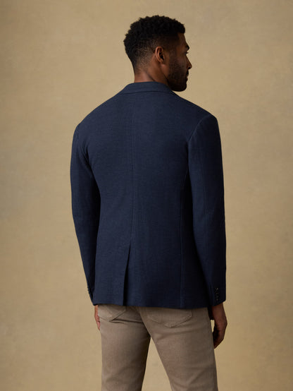 Highland Knit Blazer - Navy Ridge Melange