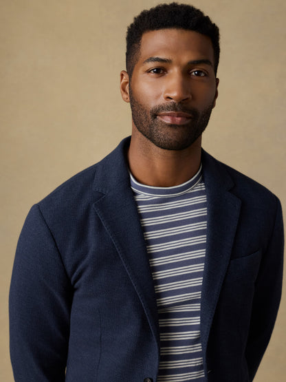 Highland Knit Blazer - Navy Ridge Melange