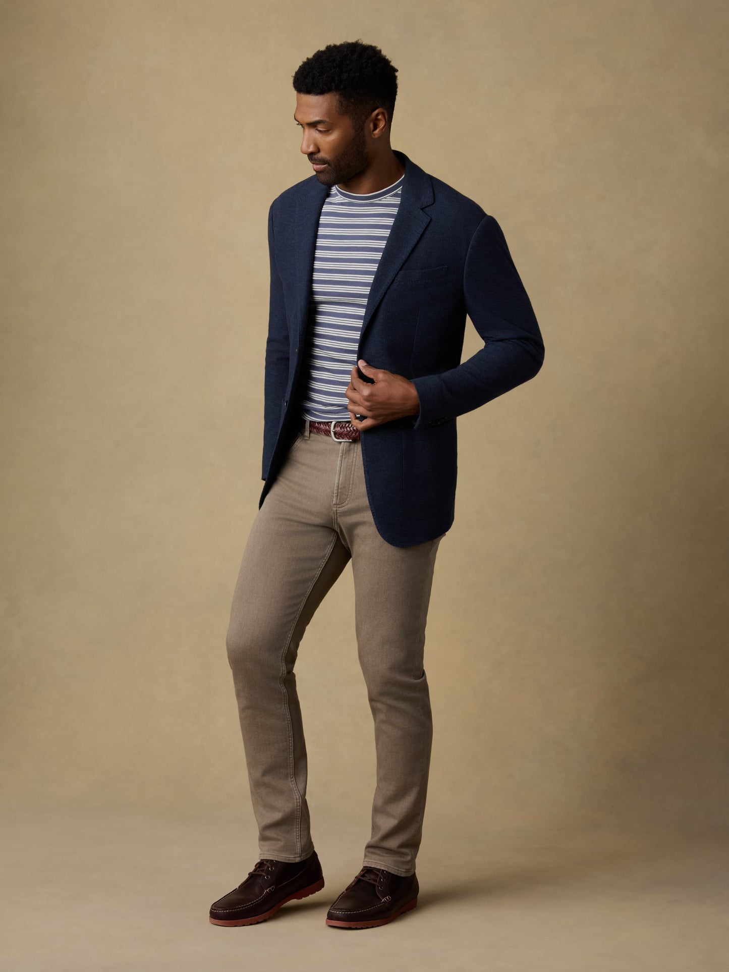 Highland Knit Blazer - Navy Ridge Melange