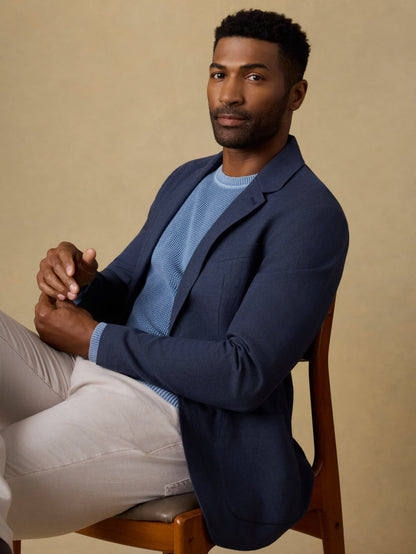 Movement™ Linen Blazer - Deep Sea Navy