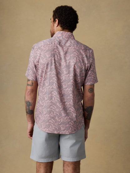 Short-Sleeve Movement™ Monterey Shirt - Mauve Tropic Foliage