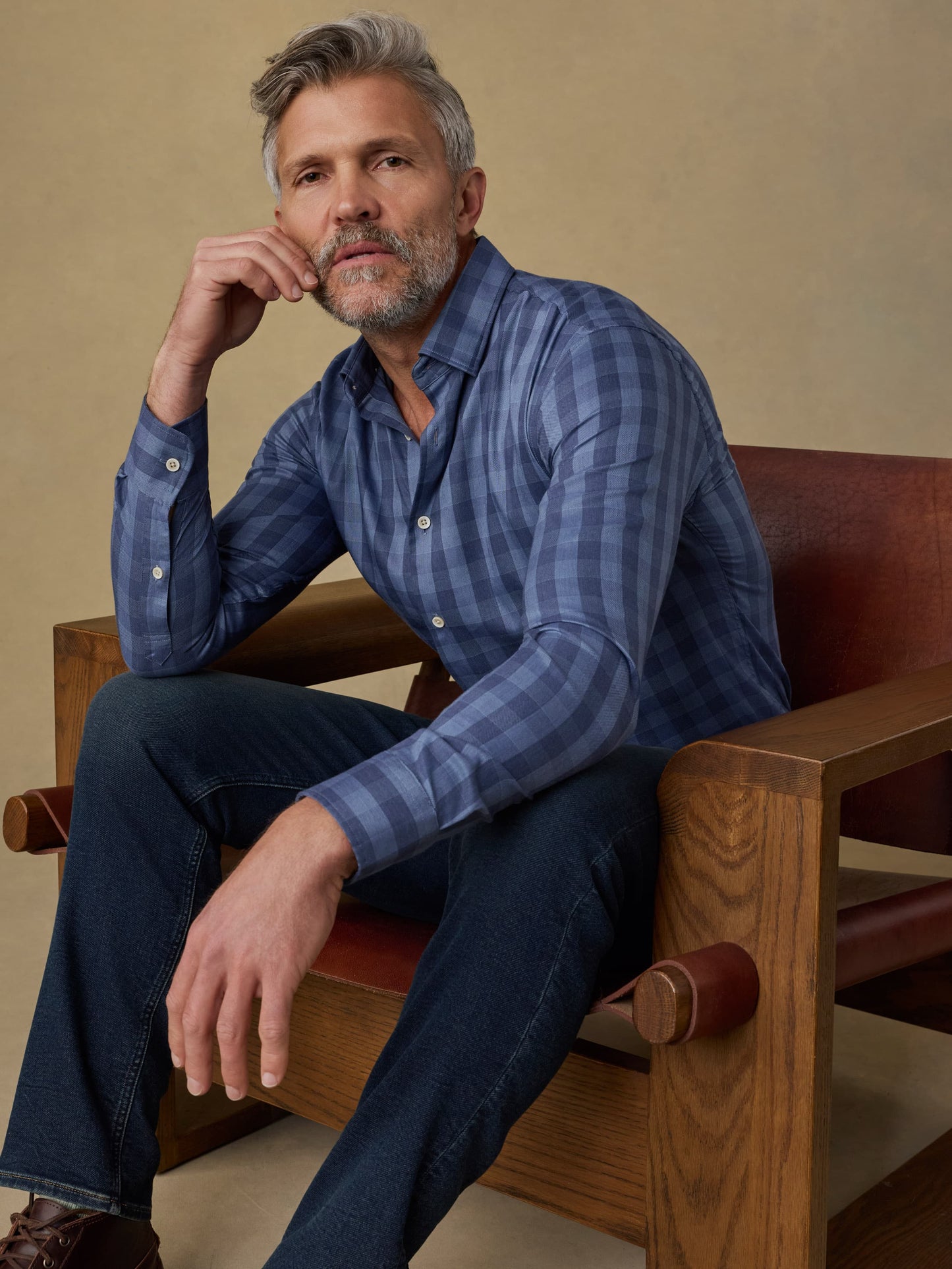 Movement™ Monterey Shirt - Navy Tide Check