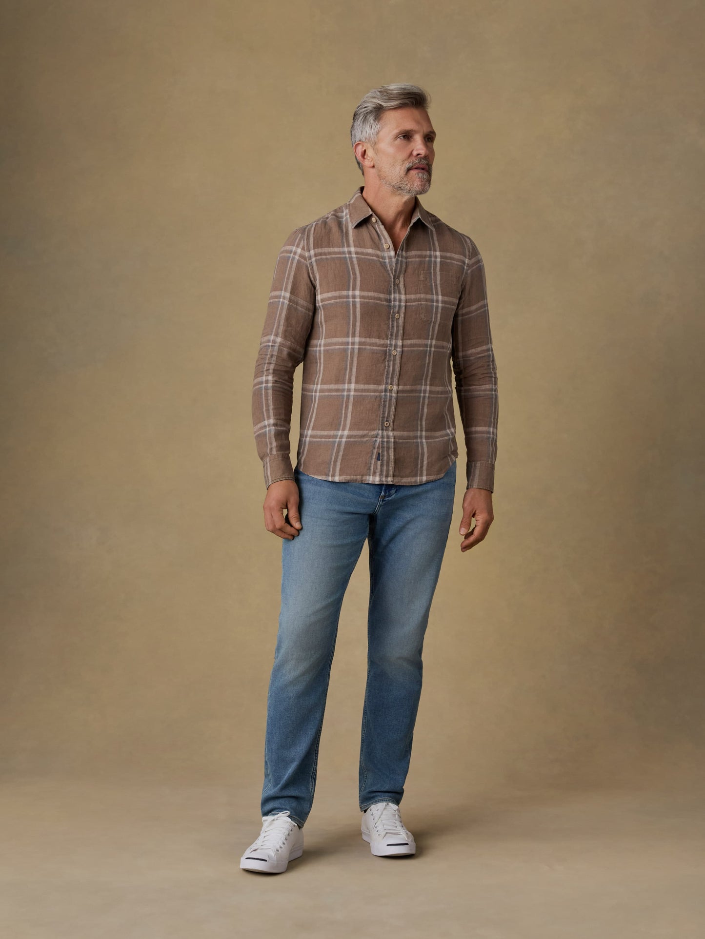 Laguna Linen Shirt - Driftwood Coast Plaid