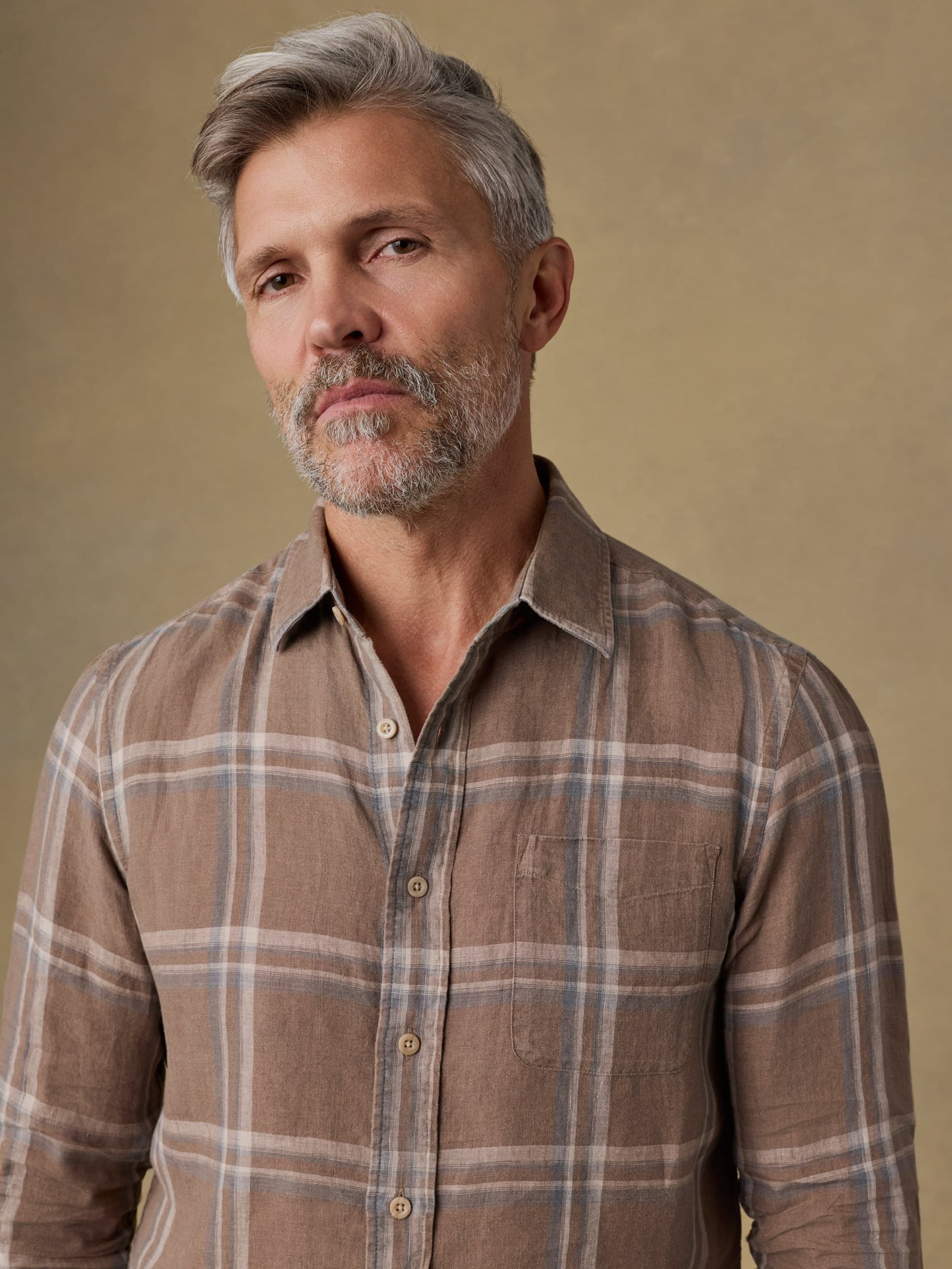 Laguna Linen Shirt - Driftwood Coast Plaid
