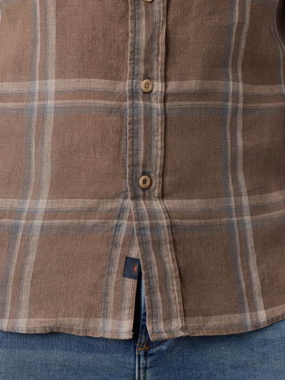 Laguna Linen Shirt - Driftwood Coast Plaid