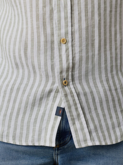 Laguna Linen Shirt - Green Hill Stripe