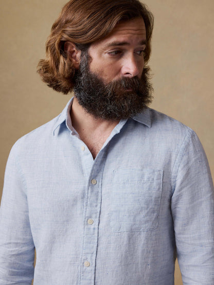 Laguna Linen Shirt - Light Blue Melange