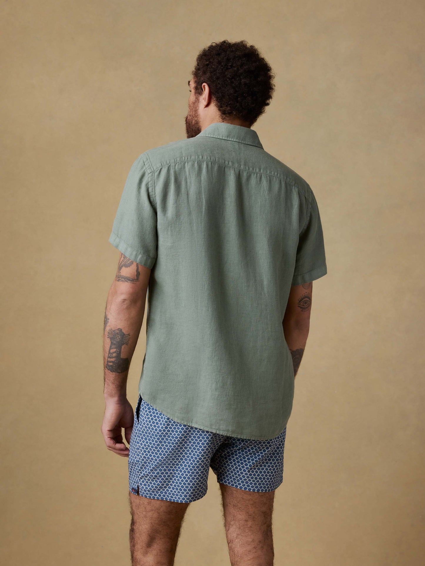 Short-Sleeve Palma Linen Shirt - Spruce