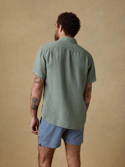 Short-Sleeve Palma Linen Shirt - Spruce