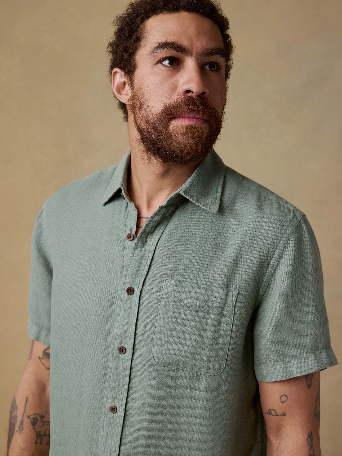 Short-Sleeve Palma Linen Shirt - Spruce