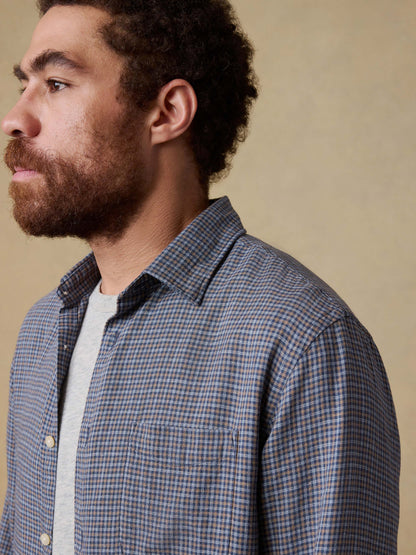 Palmetto Shirt - Navy Palm Check