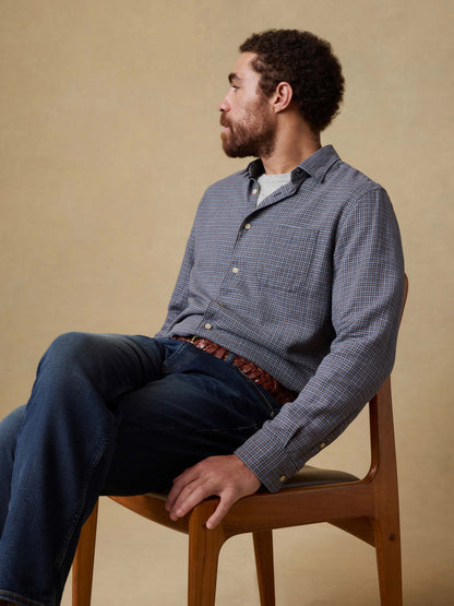Palmetto Shirt - Navy Palm Check