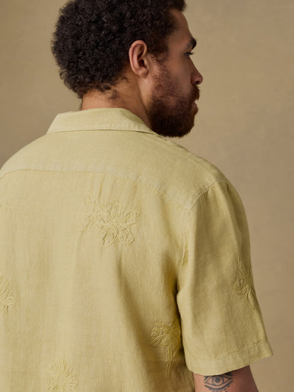 Short-Sleeve Embroidered Shirt - Island Wheat