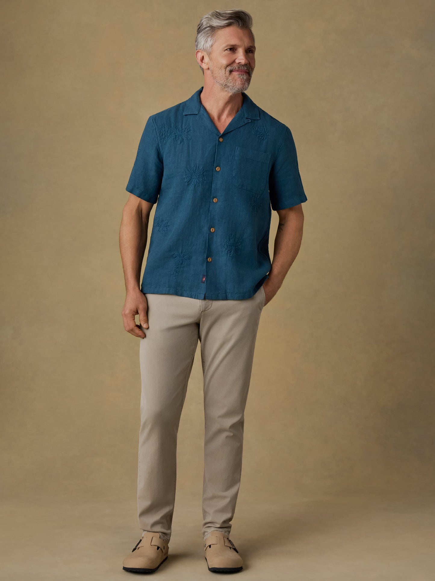 Short-Sleeve Embroidered Shirt - Pacific Tides