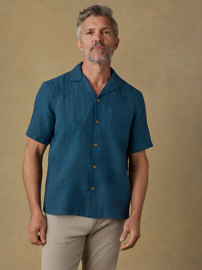 Short-Sleeve Embroidered Shirt - Pacific Tides