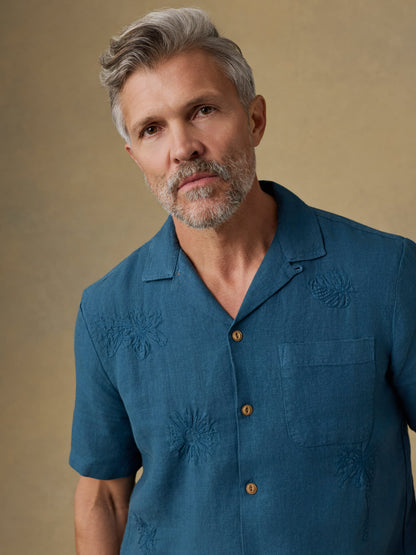 Short-Sleeve Embroidered Shirt - Pacific Tides