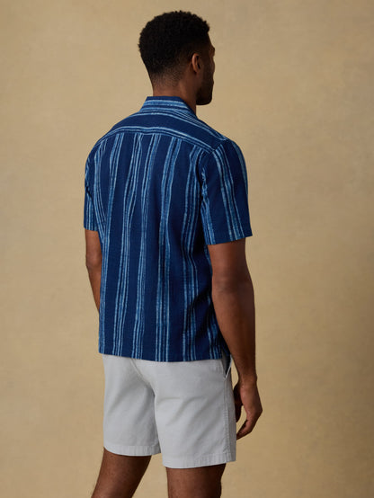 Short-Sleeve Indigo Camp Shirt - Northern Blue Indigo Stripe