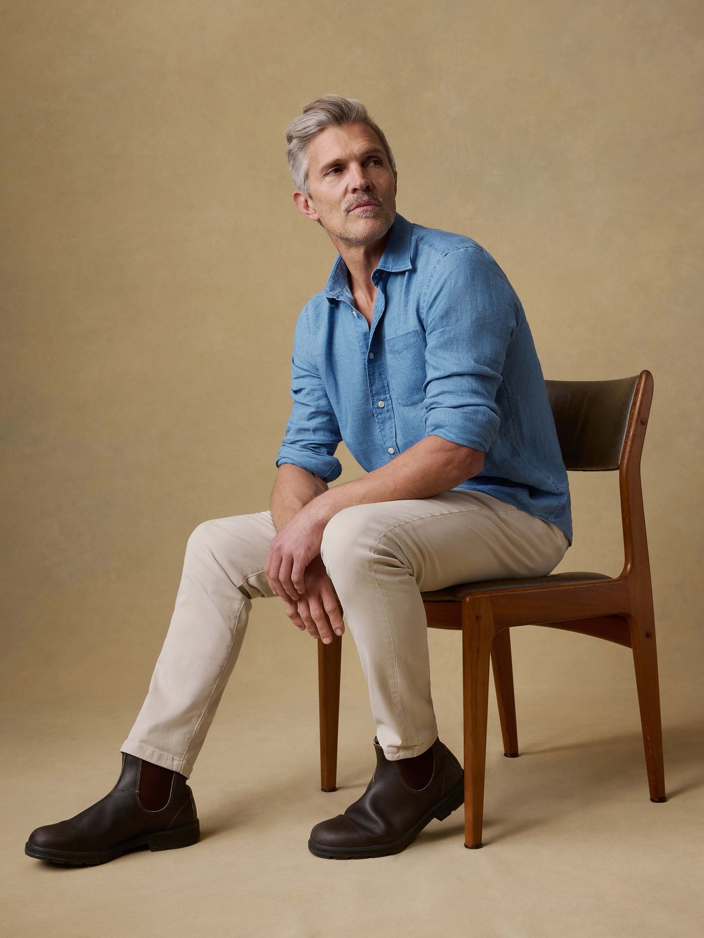 Indigo Laguna Linen Shirt - Brookshore Wash