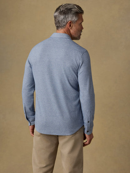 Legend™ Sweater Shirt - Dusty Blue Herringbone