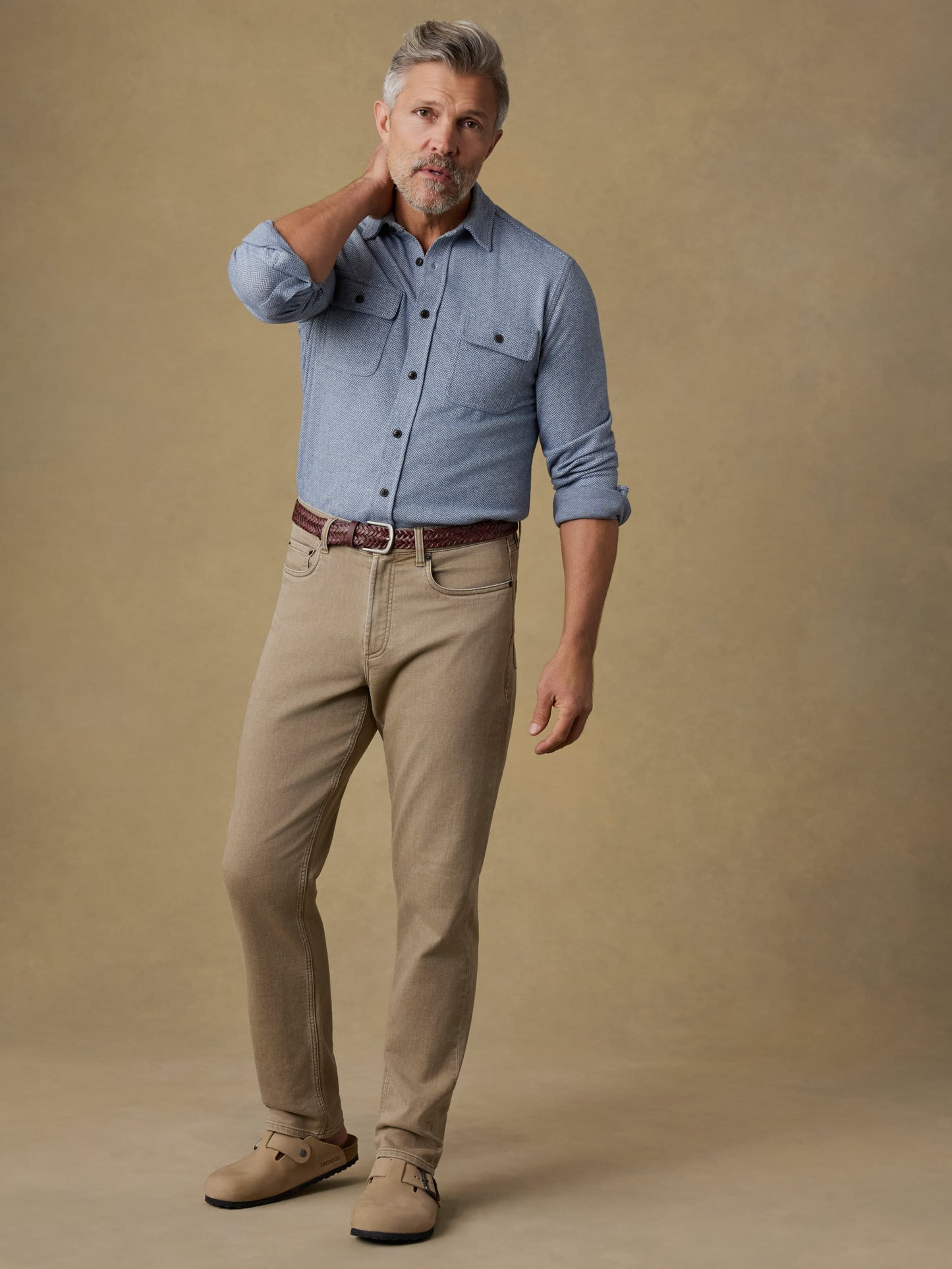 Legend™ Sweater Shirt - Dusty Blue Herringbone