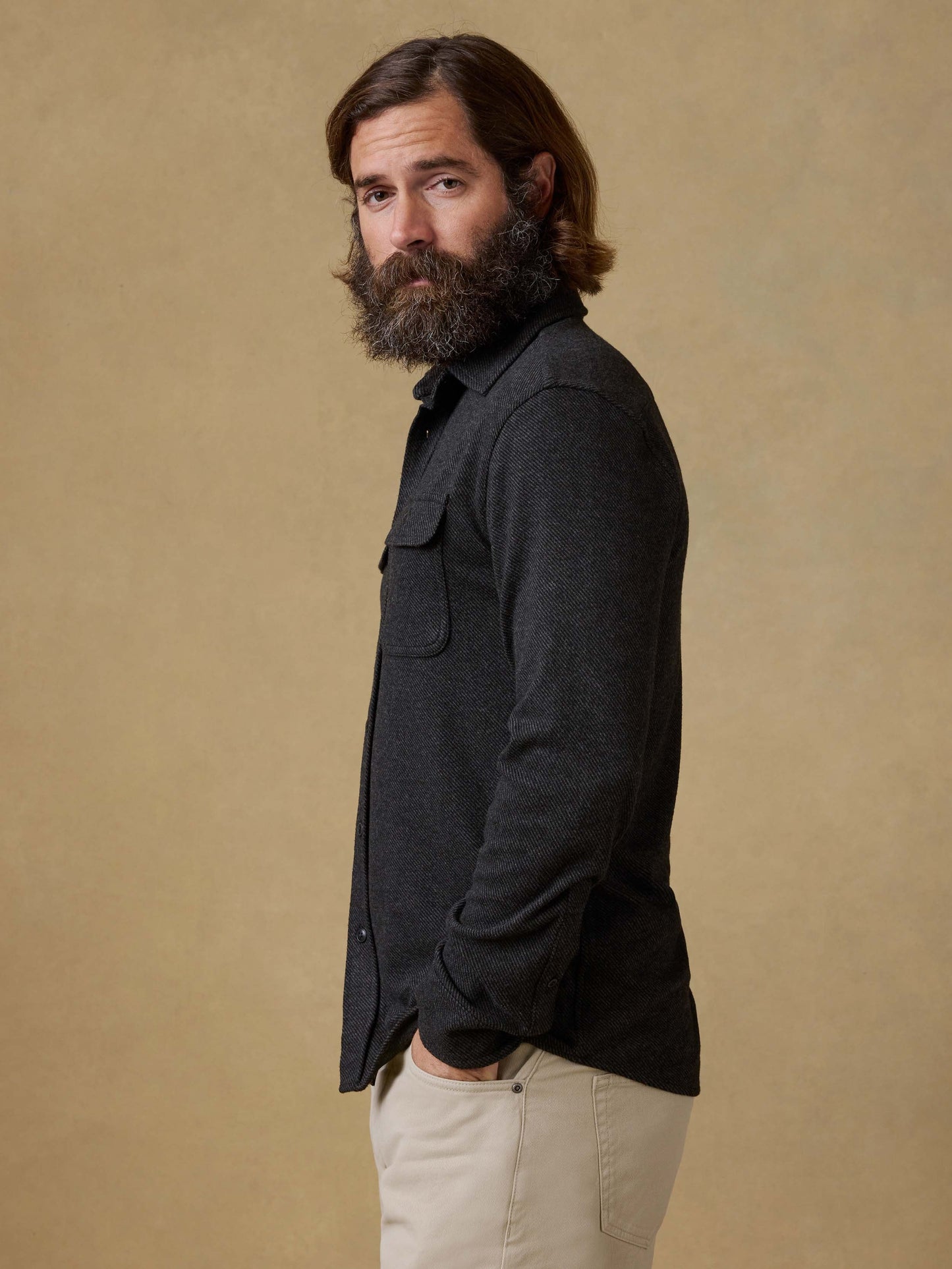 Legend™ Sweater Shirt - Heathered Black Twill