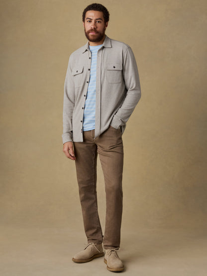 Legend™ Sweater Shirt - Khaki Cream Herringbone