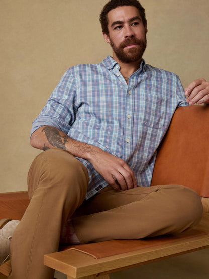 Coastline Knit Shirt - Summer Teal Plaid
