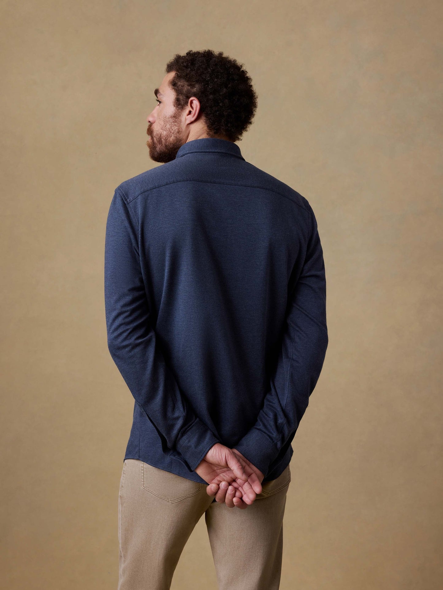 Coastline Knit Shirt - Ocean Heather Twill