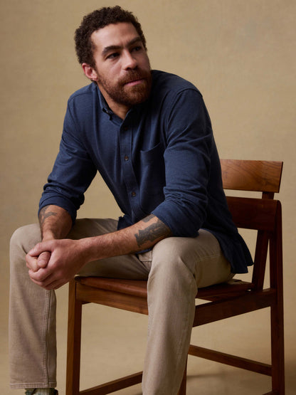 Coastline Knit Shirt - Ocean Heather Twill