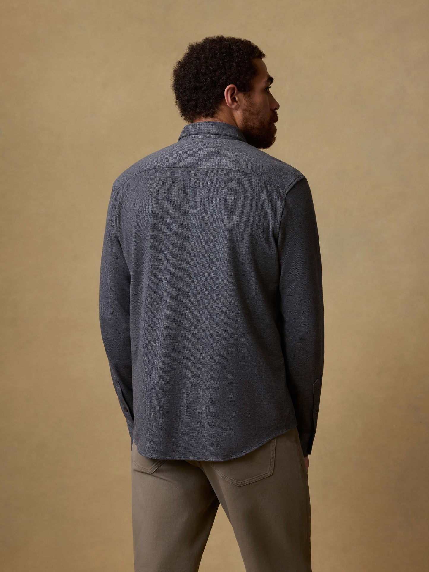 Coastline Knit Shirt - Charcoal Heather Twill