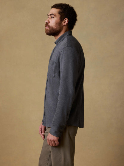 Coastline Knit Shirt - Charcoal Heather Twill