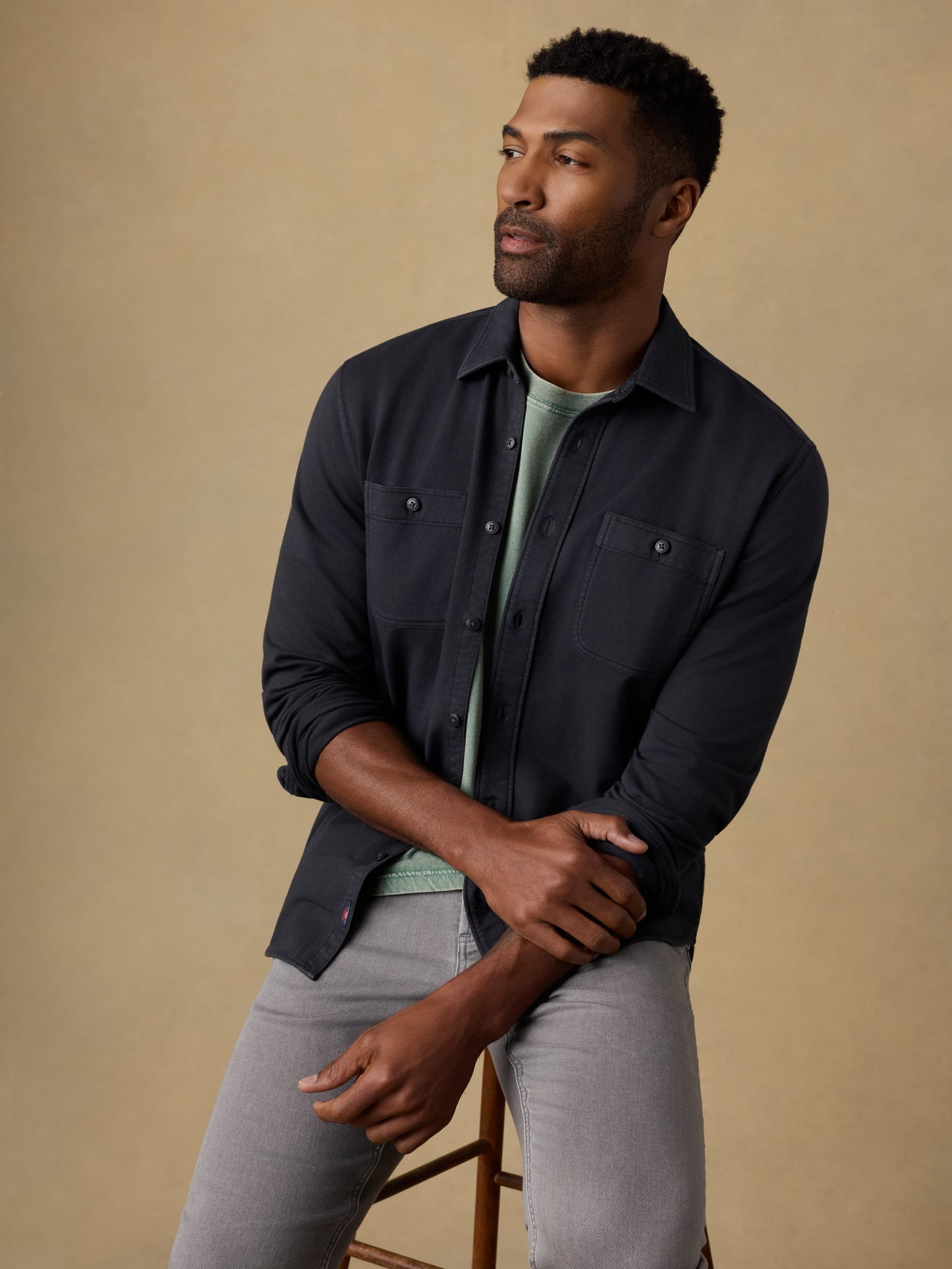 Field Knit Shirt - Washed Charcoal