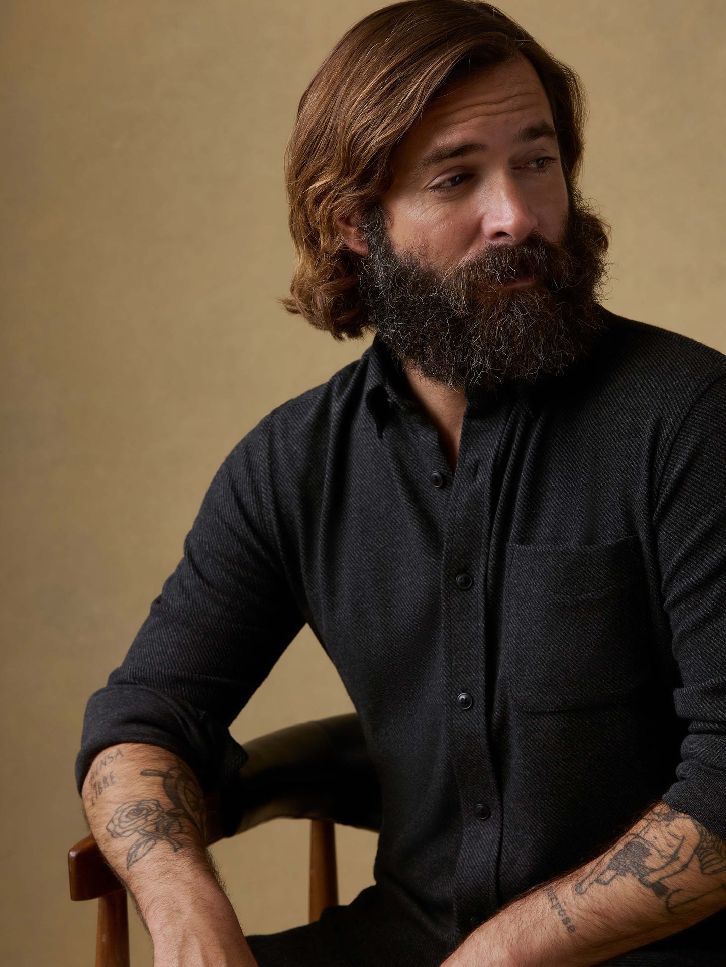 Legend™ Sweater Shirt (Single Pocket) - Heathered Black Twill