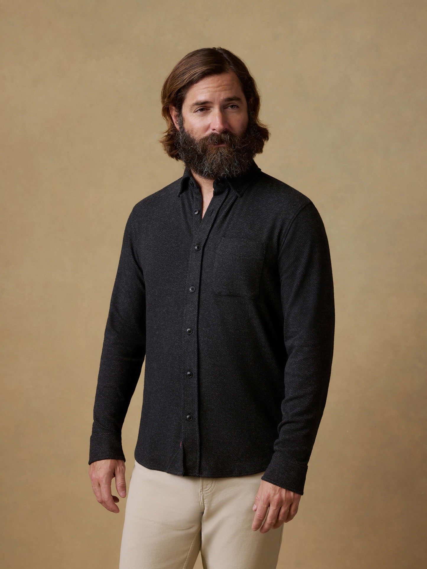 Legend™ Sweater Shirt (Single Pocket) - Heathered Black Twill