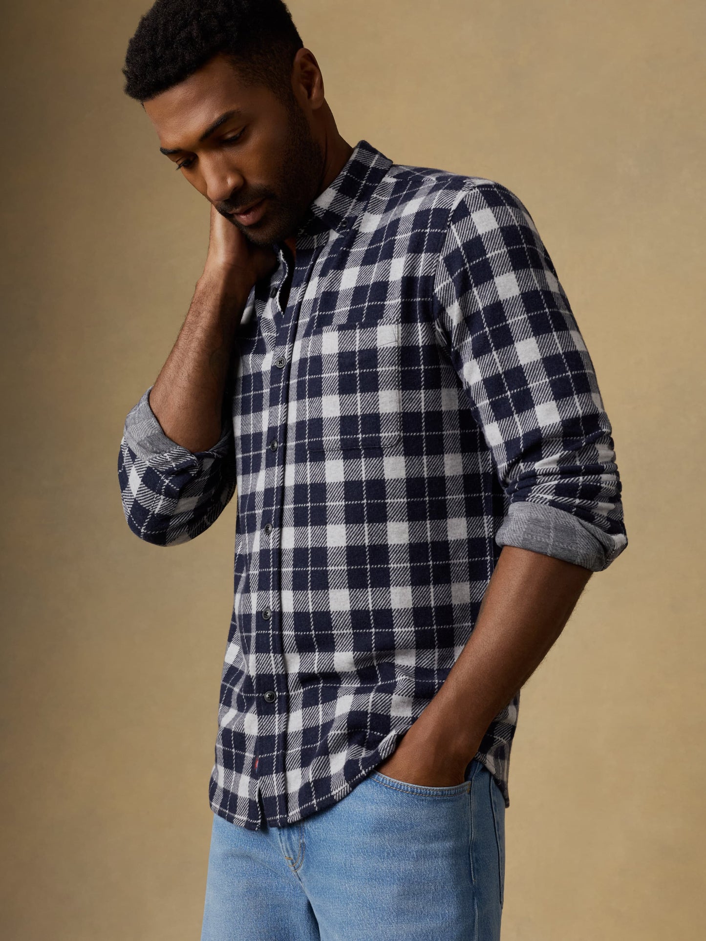 Legend™ Sweater Shirt (Single Pocket) - Midnight Lake Plaid