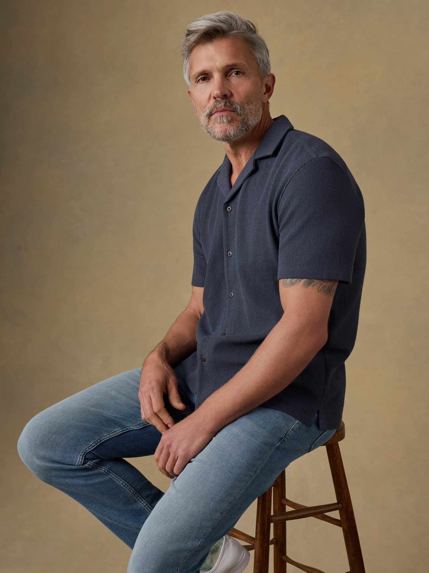 Short-Sleeve Oasis Camp Shirt - Granite Navy