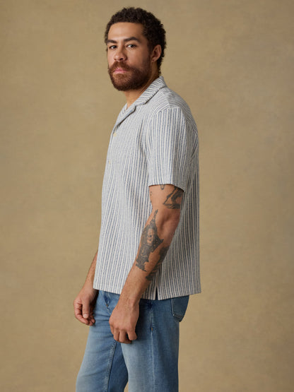 Short-Sleeve Oasis Camp Shirt - Shore Navy Stripe